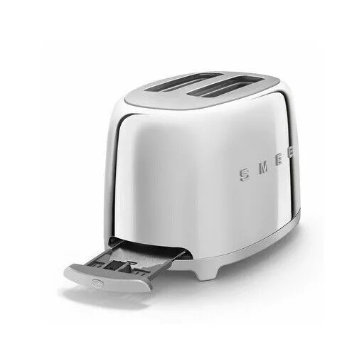 SMEG KENYÉRPIRÍTÓ, retro, 2 szeletes, fényes króm - WaterMarkt.hu