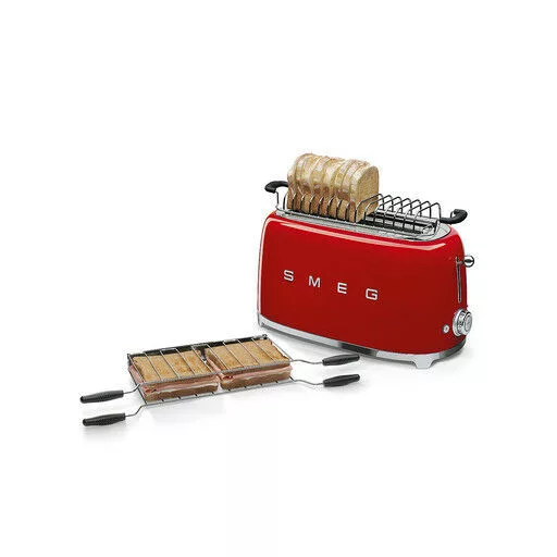 SMEG KENYÉRPIRÍTÓ, retro, 4 szeletes, piros - WaterMarkt.hu