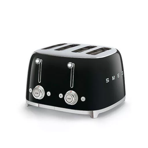 SMEG KENYÉRPIRÍTÓ, retro, 2x2 szeletes, fekete - WaterMarkt.hu