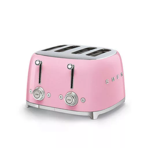 SMEG KENYÉRPIRÍTÓ, retro, 2x2 szeletes, rózsaszín - WaterMarkt.hu