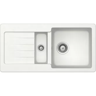 SCHOCK TYPOS CRISTALITE D-150S egymedencés csepptálcás gyümölcsmosós prémium mosogató - White - WaterMarkt.hu