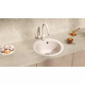 Ulgran U-405-331 Gránit Mosogatótálca - Egymedencés, Kerek, Homok - WaterMarkt.hu