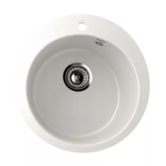 Ulgran U-405-341 Gránit Mosogatótálca - Egymedencés, Kerek, Tejfehér - WaterMarkt.hu