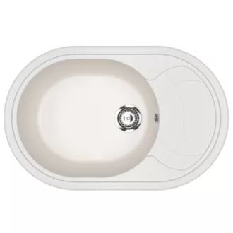 Ulgran U-610-341 Csepegtetőtálcás Gránit Mosogató - Ovális, Tejfehér - WaterMarkt.hu