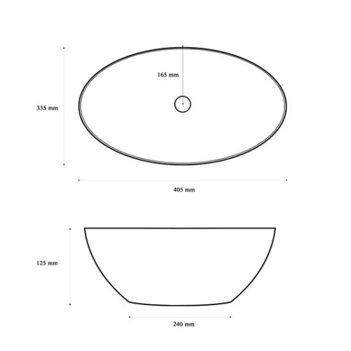 Gamma EMI Pultra Szerelhető Mosdókagyló - 405x335x125 mm, Fehér