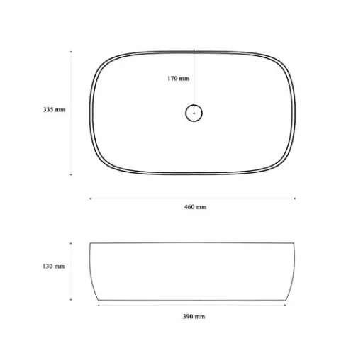Gamma MIKI Pultra Szerelhető Mosdókagyló - 460x335x130 mm, Fehér - WaterMarkt.hu
