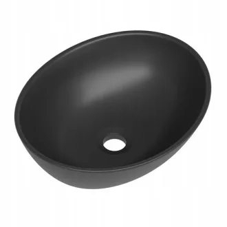 Gamma NEGRA Pultra Szerelhető Mosdókagyló - 410x330x150 mm, Fekete - WaterMarkt.hu