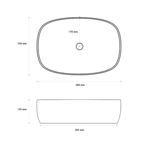 Gamma PINO Pultra Szerelhető Mosdókagyló - 480x350x130 mm, Fehér - WaterMarkt.hu