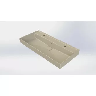 CeraStyle SHARP - MATT BÉZS - porcelán mosdókagyló - 1 csaplyukas - 100 x 48 cm - WaterMarkt.hu
