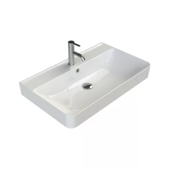   CeraStyle HERA - PULTRA ültethető - BTW - falig érő - porcelán mosdó - MATT FEHÉR - 80 x 48 cm