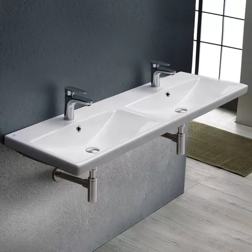 CeraStyle ELITE - DUPLA porcelán mosdókagyló - 120 x 45 cm - WaterMarkt.hu