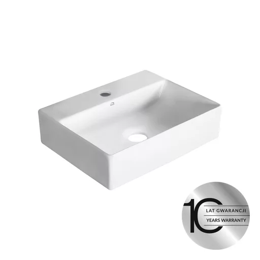 LAVEO KVADRATO kerámia mosdó, fehér, pultra vagy falra szerelhető (szerelvény kittel) - WaterMarkt.hu