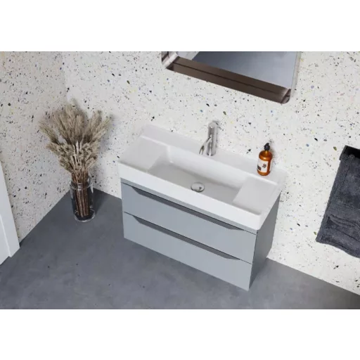 CeraStyle SHARP - KESKENY - porcelán mosdókagyló - 85 x 38 cm - WaterMarkt.hu