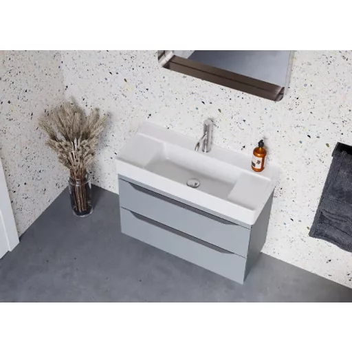 CeraStyle SHARP - KESKENY - porcelán mosdókagyló - 85 x 38 cm - WaterMarkt.hu
