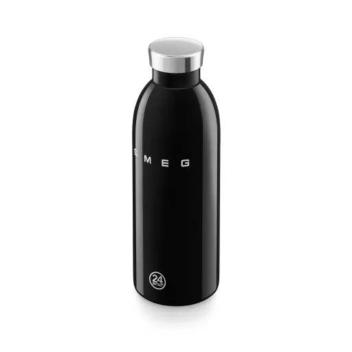 SMEG x 24Bottles® CLIMA Bottle 500 ml-es dupla falú rozsdamentes acél termosz, fekete