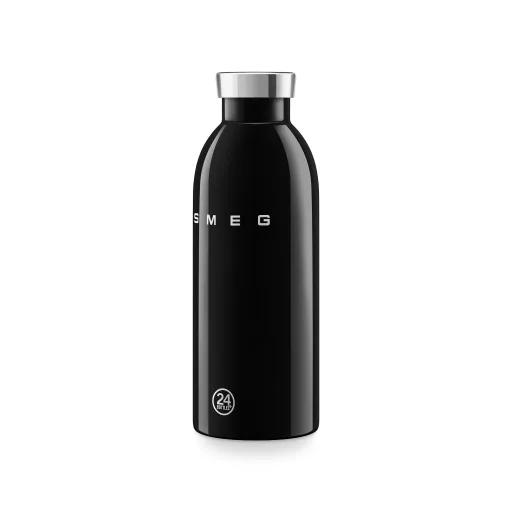 SMEG x 24Bottles® CLIMA Bottle 500 ml-es dupla falú rozsdamentes acél termosz, fekete