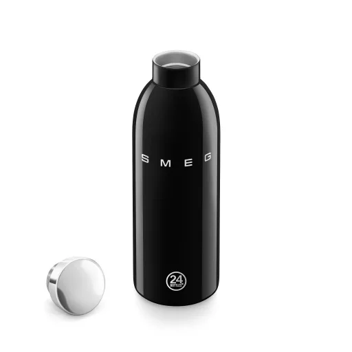 SMEG x 24Bottles® CLIMA Bottle 500 ml-es dupla falú rozsdamentes acél termosz, fekete