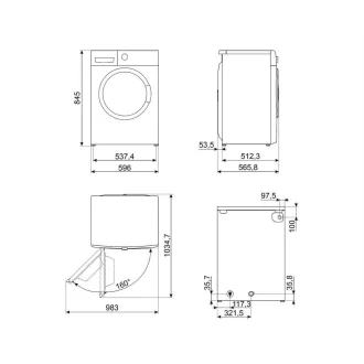 SMEG SZABADONÁLLÓ MOSÓGÉP ÉS SZÁRÍTÓ, 60 cm, elöltöltős, 15 program, 9 hőmérséklet, 1400 rpm, LCD kijelző - WaterMarkt.hu
