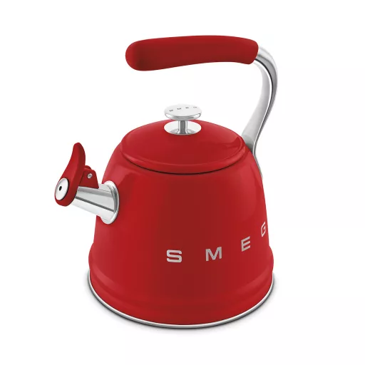 SMEG VÍZFORRALÓ TEÁSKANNA, retro, síppal, piros
