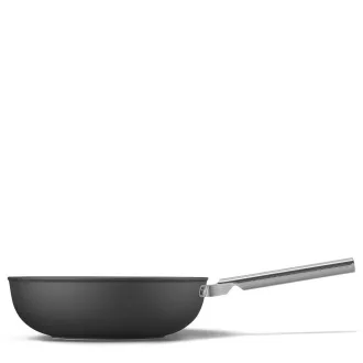   SMEG WOK SERPENYŐ, 30 cm, rozsdamentes acél fogantyú, matt fekete