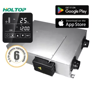 HOLTOP Eco-Smart Pro Plus XHBQ-D3.5 DMTHC központi hővisszanyerős szellőztető entalpia hőcserélővel, LCD kijelzős vezérléssel, WiFi-vel - WaterMarkt.hu