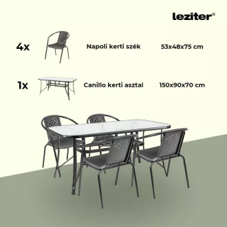 Elzas 4+1 kerti bútor garnitúra szett - WaterMarkt.hu