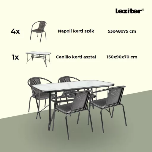 Elzas 4+1 kerti bútor garnitúra szett - WaterMarkt.hu