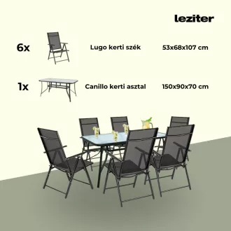Nadin 6+1 kerti bútor garnitúra szett - WaterMarkt.hu