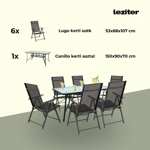 Nadin 6+1 kerti bútor garnitúra szett - WaterMarkt.hu