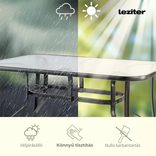 Canillo fémvázas üveg kerti asztal - WaterMarkt.hu