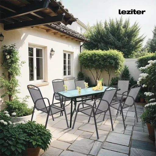Canillo fémvázas üveg kerti asztal - WaterMarkt.hu