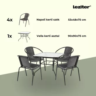 Rozetta 4+1 kerti bútor garnitúra szett - WaterMarkt.hu