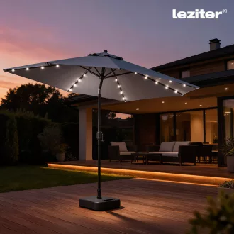 Solari kerti napernyő led lámpával szürke 300 cm - WaterMarkt.hu