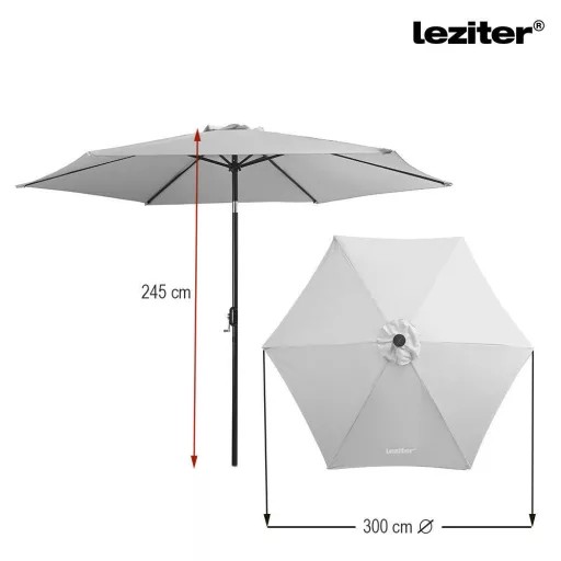 Solari kerti napernyő led lámpával szürke 300 cm - WaterMarkt.hu