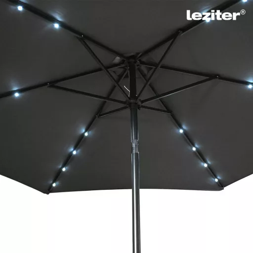Solari kerti napernyő led lámpával szürke 300 cm - WaterMarkt.hu