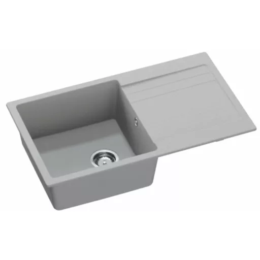 GranMaster RIVA I. egymedencés csepptálcás gránit mosogatótálca - metál szürke - WaterMarkt.hu
