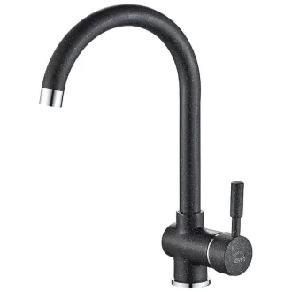 Laveo LETE íves normál gránit csaptelep - fekete - WaterMarkt.hu